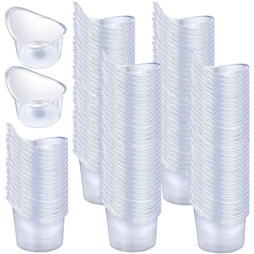 Teenyyou 200 Pcs 5ml Eye Wash Cup Disposable Eye Wash Cups Plastic Measuring Cup Portable Cleaning Cups for Rinse and Flush