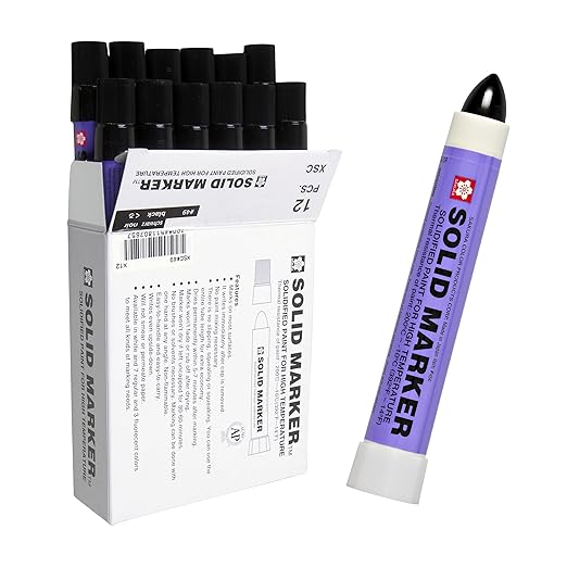 Sakura Solid Paint Markers - Permanent Marker Pens - Window, Wood & Glass Marker - Black Paint - 12 Pack
