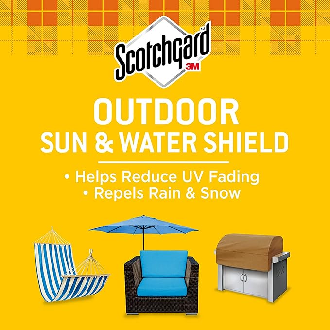 Scotchgard Water & Sun Shield Outdoor Fabric Protector Spray – UV Blocking & Waterproofing Fabric Guard for Patio Furniture, Cushions, Umbrellas, Boat Covers & More, 10.5 oz Aerosol (Pack of 2)