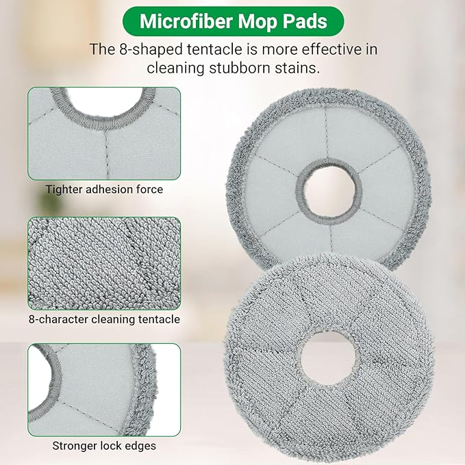 Replacement Kit for Mova E40 Ultra Robot Vacuum, 2 Main Brushes, 4 Filters, 6 Mop Pads & Dust Bags & Scented Tablets & Side Brushes, 1 Cleaning Brush