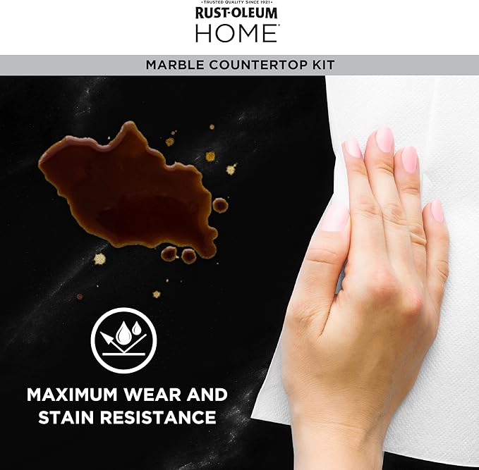 Rust-Oleum 369548 Home Marble Countertop Coating Kit, 72 fl oz, Black