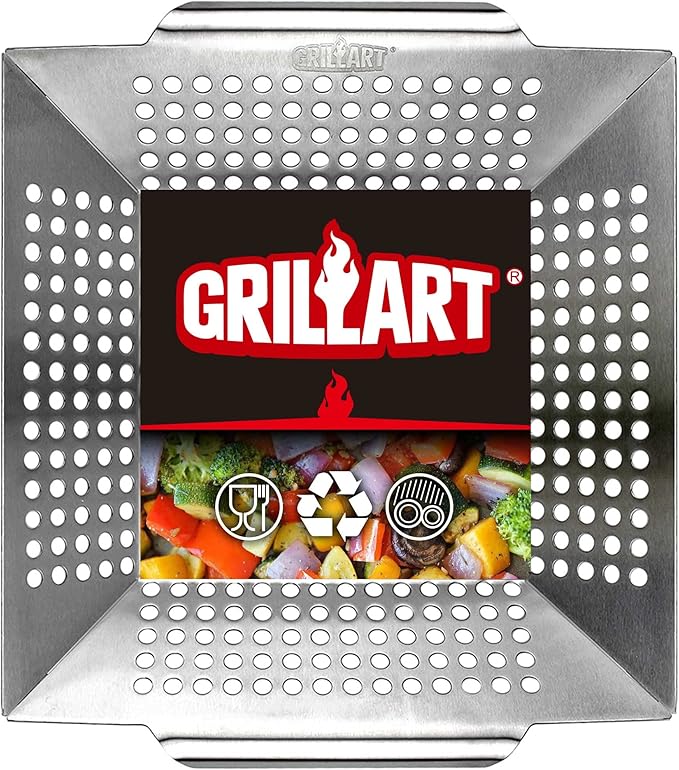 GRILLART Grill Brush Bristle Free Bundle with Grill Basket Heavy Duty