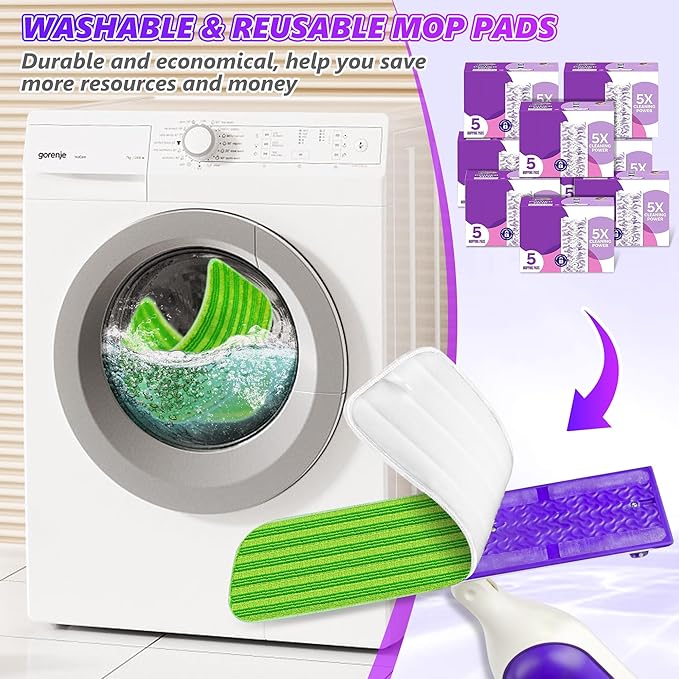 Microfiber Spray Mops for Floor Cleaning - Floor Mop with 11 Washable Pads fit for Swiffer Powermop