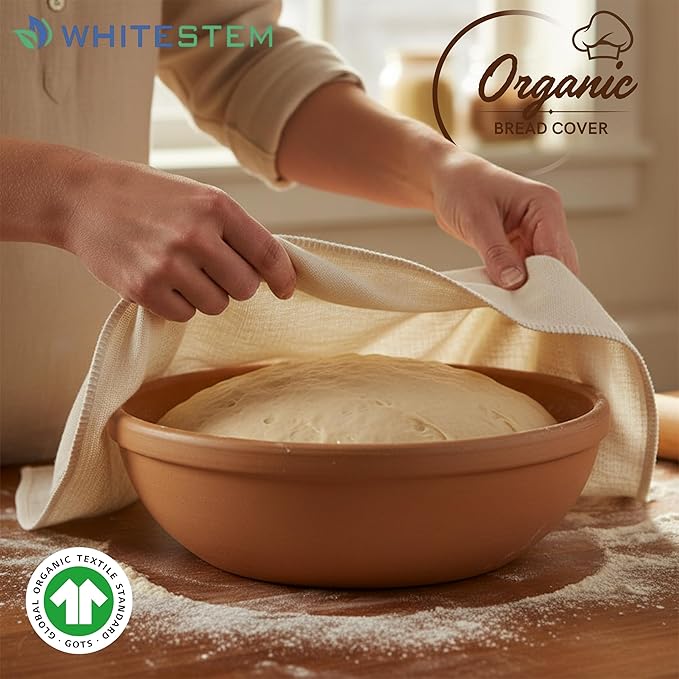 Flour Sack Towels for Bread Dough Proofing – Unbleached, Thick Cotton Baking Cloth for Baguettes, Ciabatta, Pastry – Reusable, 28"x28", 3-Pack
