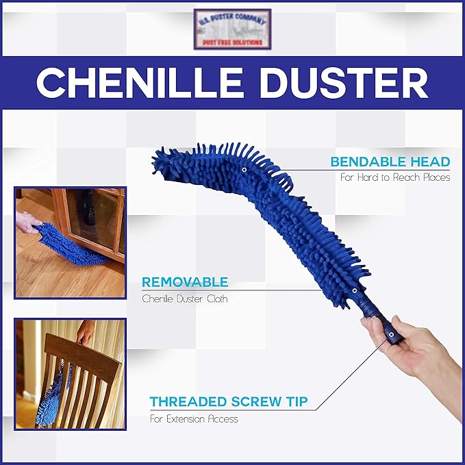 Cobweb Duster Extendable 18 Foot + Spider Web Brush with Pole