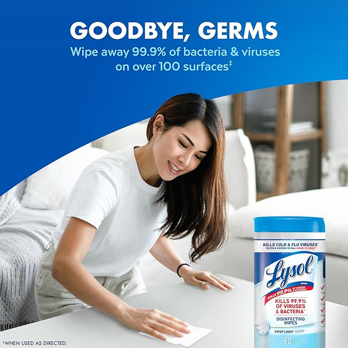 Lysol Disinfecting Wipes Bundle, Home Apartment Dorm Room Essentials and Cleaning Supplies, All Purpose Cleaner, Multi-surface Cleaning Wipes, Multi-Scent Sanitizing Wipes Bundle, 240 Count, Pack of 4