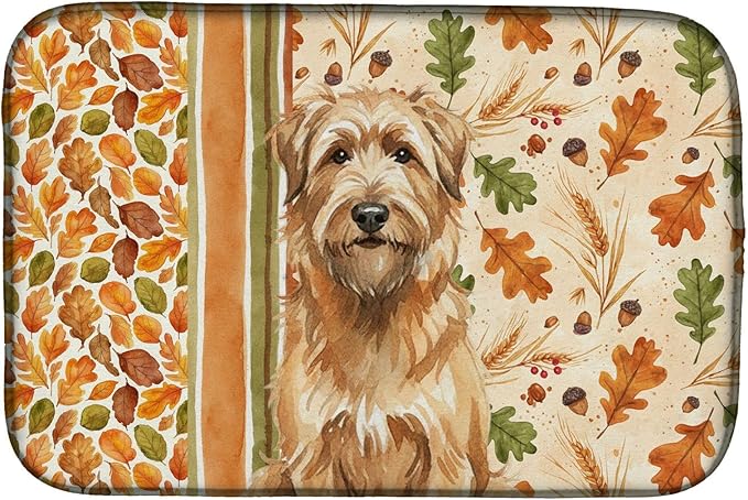 Caroline's Treasures Tawny Briard Heirloom Fall Dish Drying Mat Absorbent Dish Drying Mat Pad for Kitchen Counter Dish Drainer Mat for Countertop, 14 x 21", Multicolor