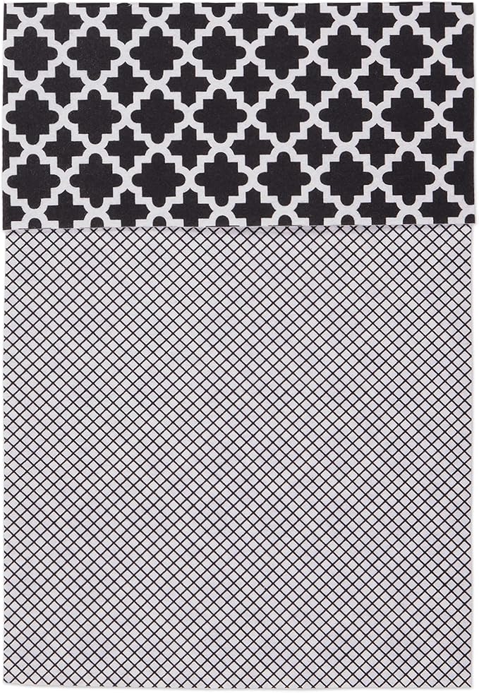 DII Fridge Liner Collection Non-Adhesive, Cut to Fit, 12x24, Black Lattice, 6 Piece