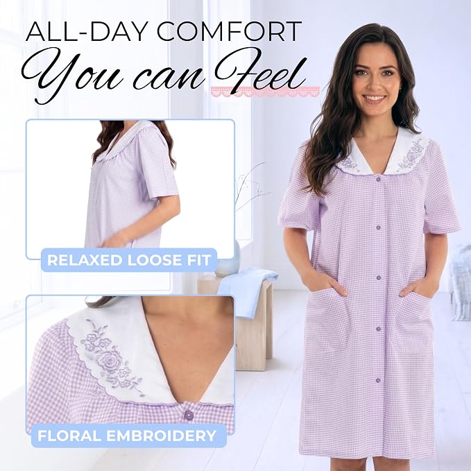 Dreamcrest Short Sleeve Duster Housecoat