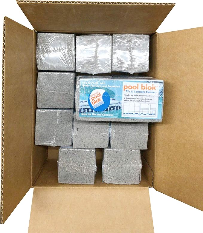 Pool Block, PB-12 by US Pumice, Case of 12, Pumie PoolStone, Pumice Stone for Pools & Spa Tile, Grout & Concrete Cleaning (12)