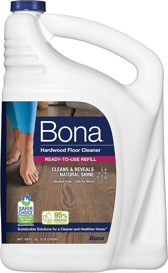 Bona Hardwood Floor Premium Spray Mop & Bona Microfiber Cleaning Pad for Hardwood & Hard Surface Floors - 3 Pack & Bona Hardwood Floor Cleaner Refill - 128 fl oz