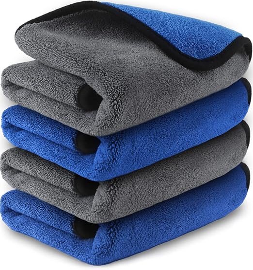 Airlab Microfiber Towels for Cars Wash Drying Auto Detailing Cleaning Cloth, Pack of 4 and XL Microfiber Car Drying Towel Super Absorbent, Pack of 2