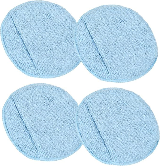 Leather CPR Microfiber Applicator Sponge - Leather Conditioner Applicator, Round Lint-Free Microfiber Applicator Pad for Home and Car Interiors - 4-Pack