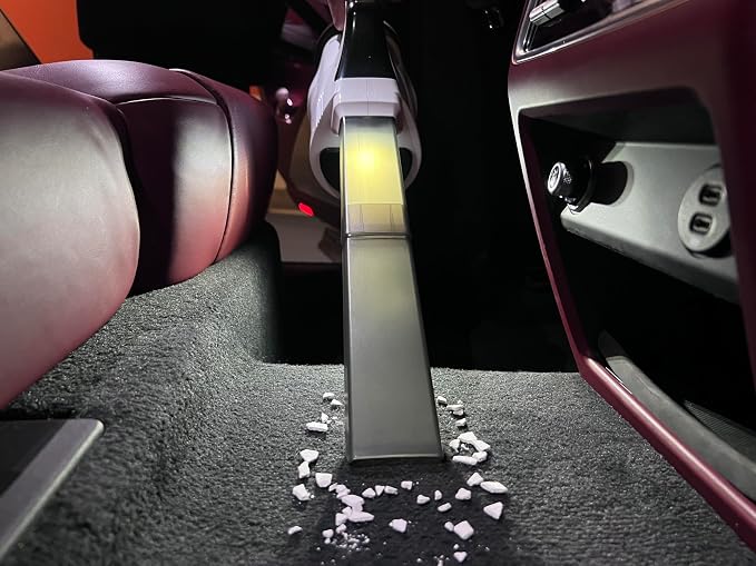Handheld Vacuum Cordless Vacuum Cleaner for Pet Hair & Car, 8000Pa Powerful Suction, Portable Car Vacuum with LED Light, 25 Min Runtime & 600ML Dustbin