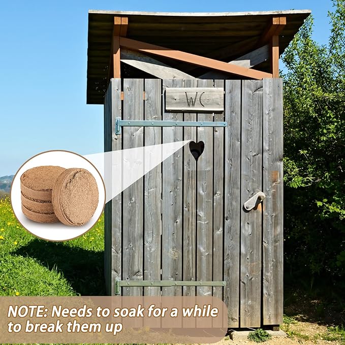 LEIFIDE Composting Toilet Coconut Coir Disks Coir Soil Disc for Organic Composting Toilet Indoor Outdoor Use, 3.14 x 0.5 Inches