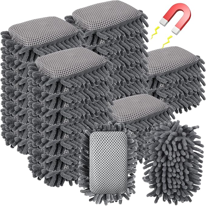 Sherr 24 Pcs Magnetic Whiteboard Eraser Erase Erasers Microfiber Washable White Board Eraser for Chalk Home Office(Gray)