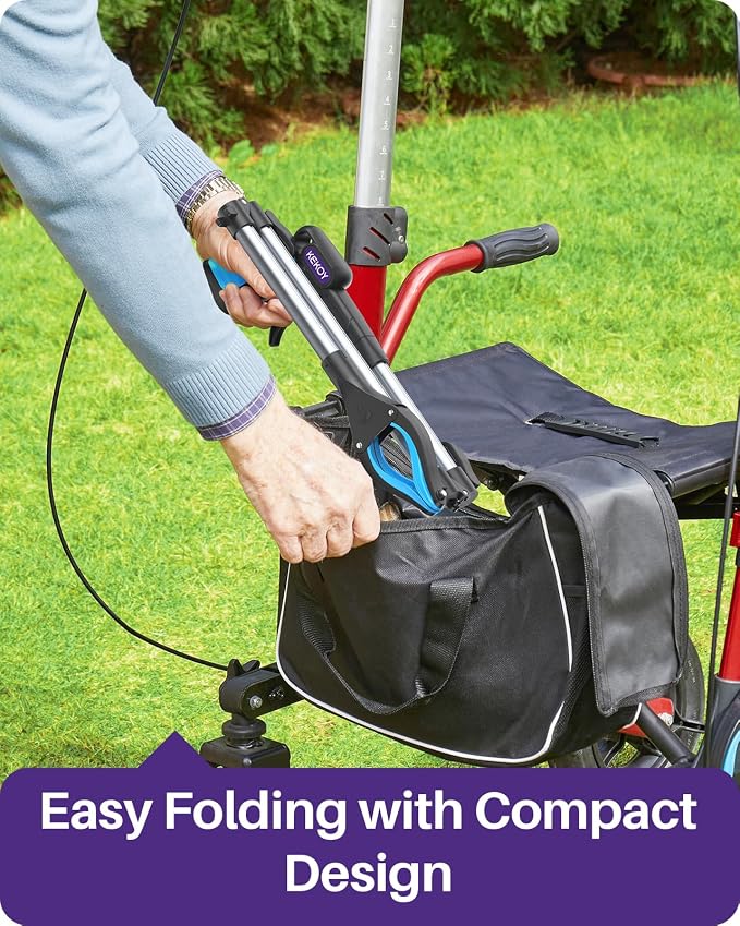 KEKOY Pro 36-inch Reacher Grabber Pickup Tool, Heavy Duty Grabbers for Seniors Foldable Pick Up Trash Stick with Anti-Slip 360° Rotating Jaw, 4" Wide Extended Weed Gripper Claw with Magnet