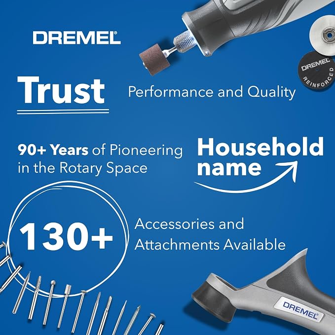 Dremel 8150 8V Cordless Rotary Tool Kit with Brushless Motor and LED Nose Cap - Variable Speed 5,000-30,000 RPM, USB-C Rechargeable and 20 Rotary Tool Accessories