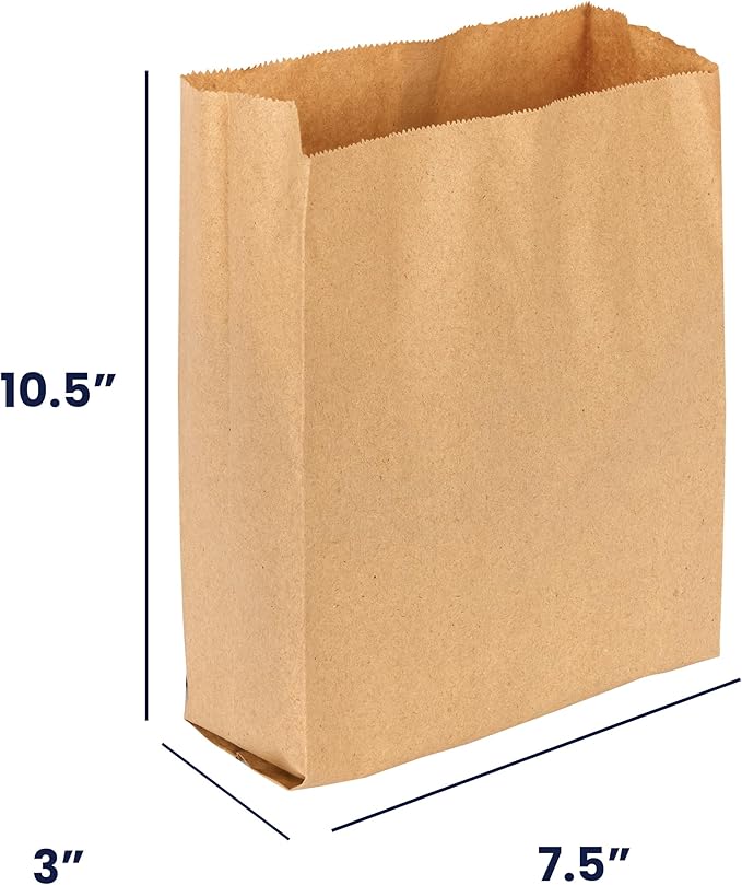 Hospeco - GID-HOSKL-260 KL Waxed Kraft Feminine Hygiene Liner Bag with Gusset,10.25” x 7.5” x 3.5”,(Pack of 1000)