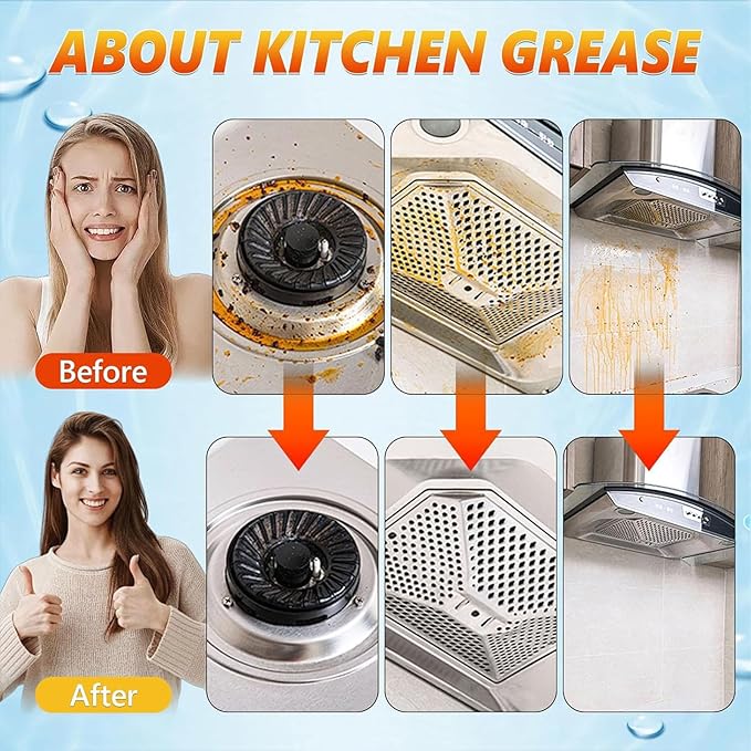 FIELL Heavy-Duty Kitchen Degreaser Foam Cleaner, Clean Kitchens Up Kitchen Oil Stains, Heavy Oil Stain Cleaner Kitchens, Degreaser Clean Heavy Duty, Multi Functiona Foam Cleaning Spray (1PC)