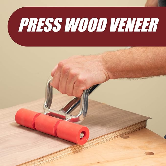 Extendable Heavy Duty Floor and Wall Roller for Laminate, LVP, Veneer, Linoleum, Carpet, Tile and Wall Coverings 7-1/2 Wide with a 17 inch Handle That Extends to 27 inches,FBA-2214