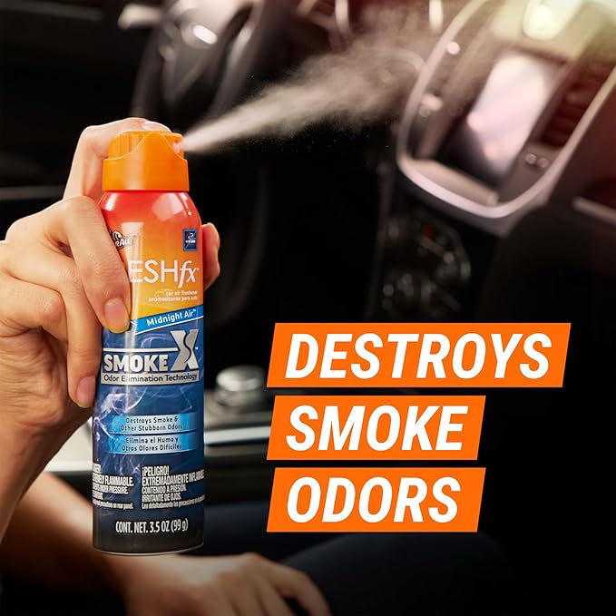 Armor All Fresh FX Smoke X Car Odor Eliminator Spray, Car Air Freshener Spray, Midnight Air Scent, 3.5 Oz (Pack of 2)