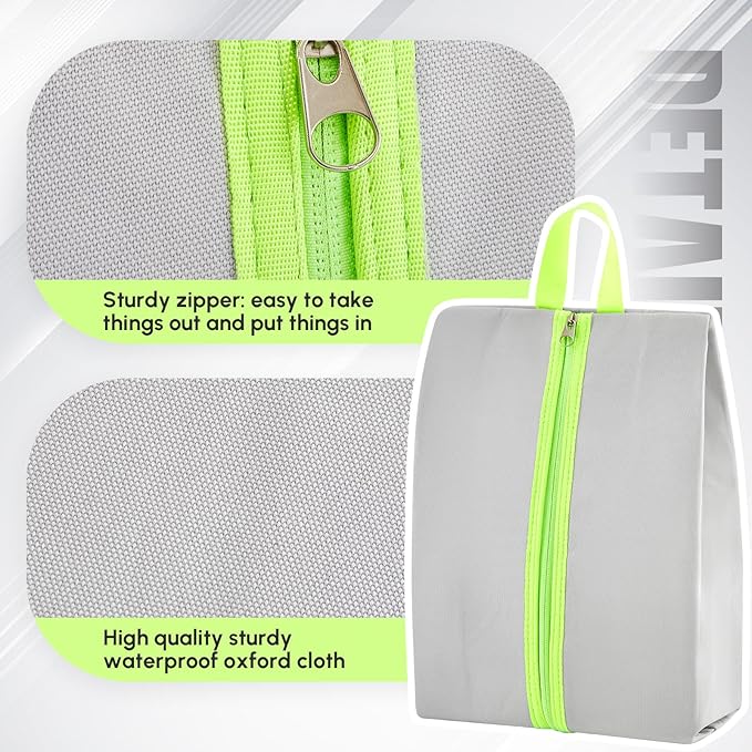 1 Pcs 2 Pack 4 Layer Smell Proof Cleat Bag Fits up to Size 14, Odor & Mud Resistant Cleat Storage, Waterproof, Fits Soccer, Football, Baseball & Golf Shoes (Gray)