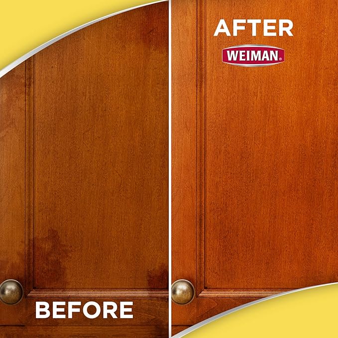 Weiman Wood Furniture Cleaner & Polish - Cleans, Shines & Protects Finished Wood Surfaces - 2 PACK with MicroFiber Cleaning Towel Included