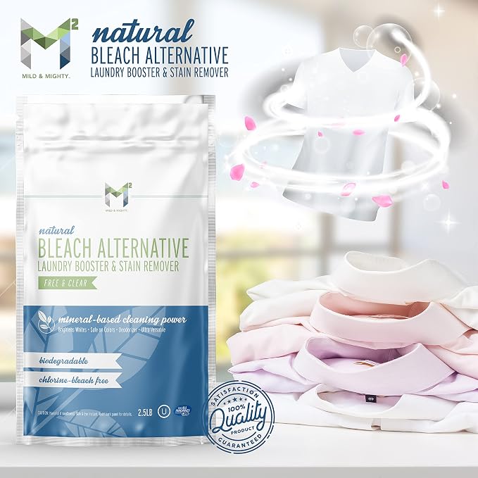 Bleach Alternative Stain remover Laundry Booster to Brighten Whites, Chlorine Free, Natural Mineral Based Powder 2.5 Pounds