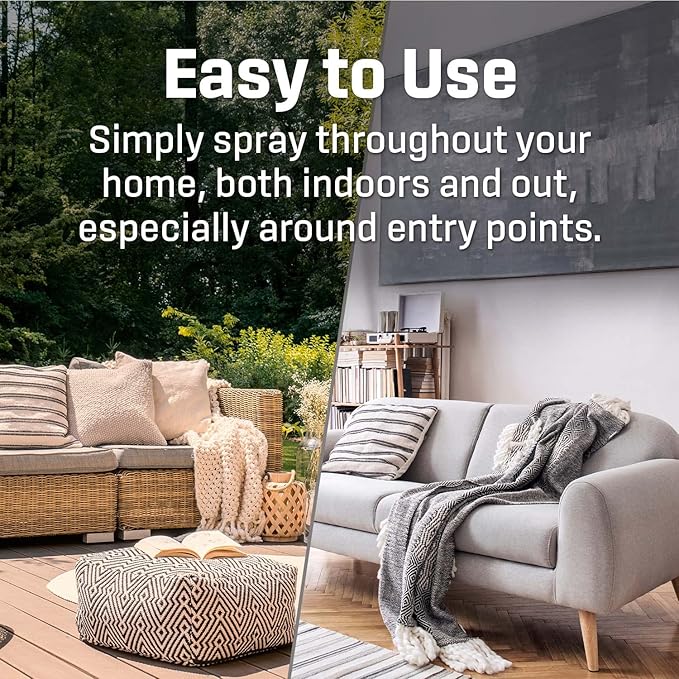 Exterminators Choice Moth Defense Spray - 32 Fl Oz - Natural Lemongrass & Citronella Formula - Animal Safe Moth Spray for Indoor & Outdoor Yard - Anti-Clothing & Fabric Treatment
