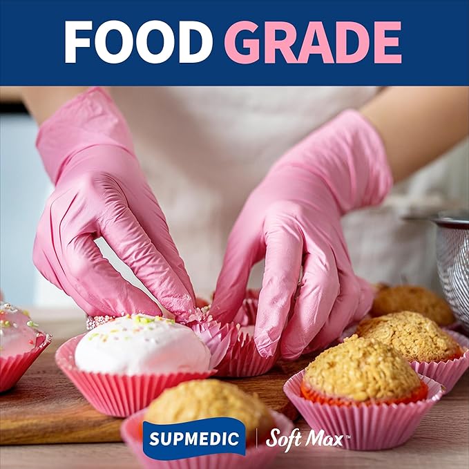 Supmedic Nitrile Exam Gloves, Powder-Free Latex-Free Disposable Glove for Medical Cooking Esthetician Cleaning, 1000 Pcs