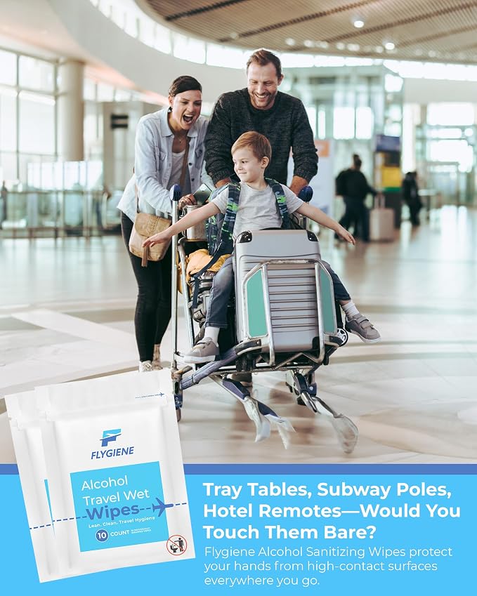 Travel Sanitizing Wipes (10 Count (1 Pack of 10))