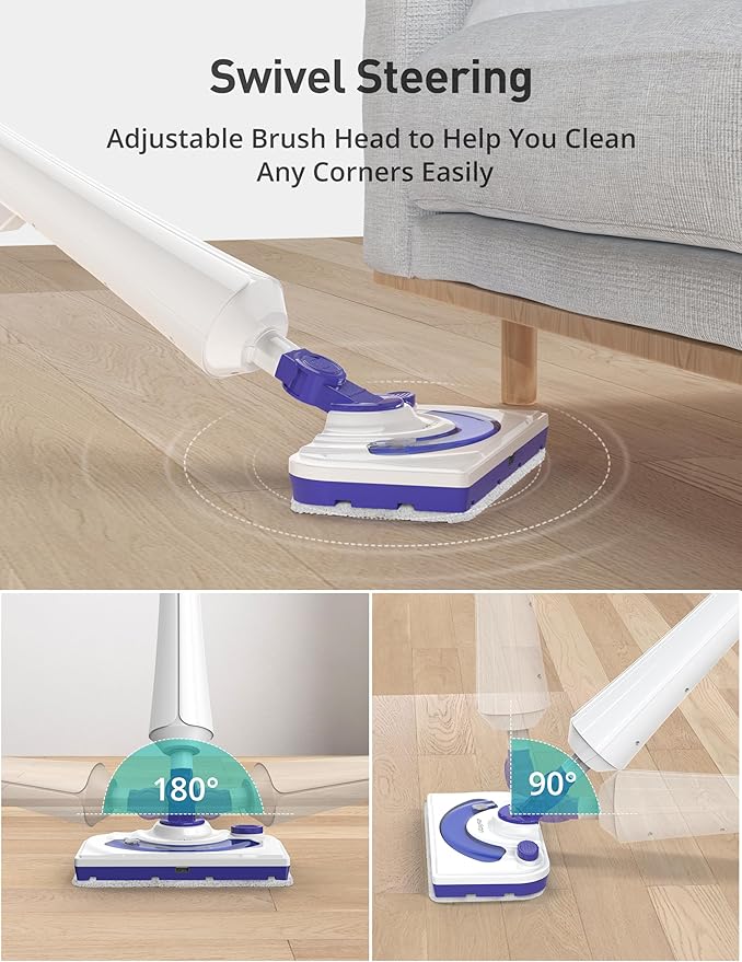 Professional Steam Mop Cleaner, 1300W Floor Steamer with Detergent Chamber, 25S Heat Up, Lightweight Steamer for Cleaning with 2 Washable Pads, Safe for Tiles, Upholstery, Carpet, Hardwood, Azure