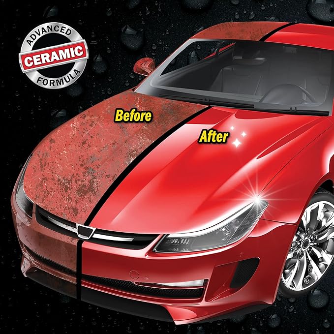 Car Wax Spray and Ceramic Coating for Cars - 3 in 1 Waterless Car Wash and Detailing - Quick Effect Coating Agent for Car - High Gloss Car Coating Spray, Shiny Car Stuff by Shine Armor - 8FlOz