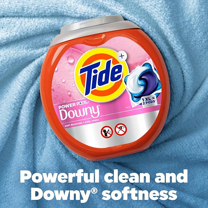 Tide Power PODs + Downy Laundry Detergent Pods, 18 Count, Soft Boosters + April Fresh