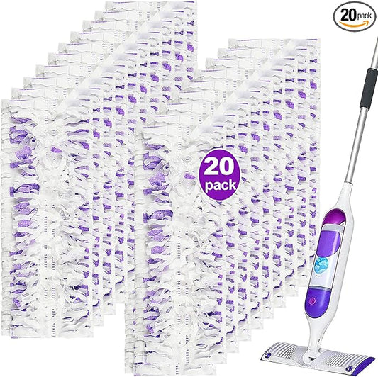 Pure Realm 20 Count Disposable Power mop Pads Compatible with Swiffer Power mop Refills and Wood PowerMop, Multi-Surface swiffer Wet Pads Refills Replacement Use for Floor Cleaning