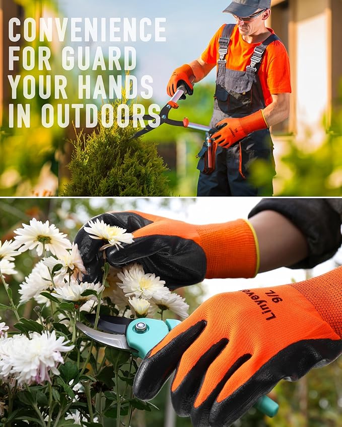 Maxcheck PU Coated Gloves Bulk, Reusable Rubber Safety Gloves for Men Women Work Warehouse, Mechanic, Woodworking