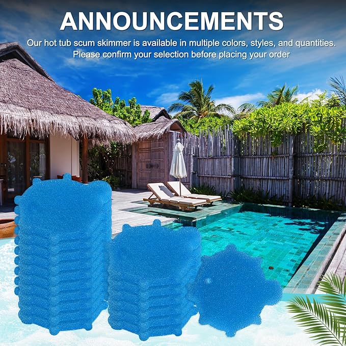 M METERXITY 20-Pack Hot Tub Scum Absorber, 12x10.5 Cm/4.7x4.1 Inch Sponge Sea Fish Pattern Scum Balls for Spa, Bathtub and Swimming Pool to Soak Up Oils Bathtub Accessories [Blue]