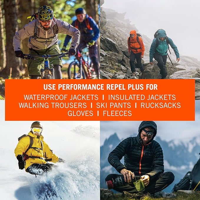 Grangers Performance Repel Plus, 9.3 fl oz| Spray-On Waterproofing Treatment for Gore-Tex, eVent & Technical Outdoor Apparel | Restore DWR Water Repellency on Jackets, Gear & Fabrics | PFC-Free