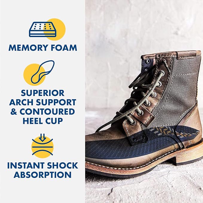 Arm & Hammer Work Insoles for Men and Women, Boot Inserts for Work Boots, Boot Insoles for Work, Work Boot Insoles for Men and Women, Pair of Anti-Fatigue Arch Support Memory Foam Insoles (3 Pack)