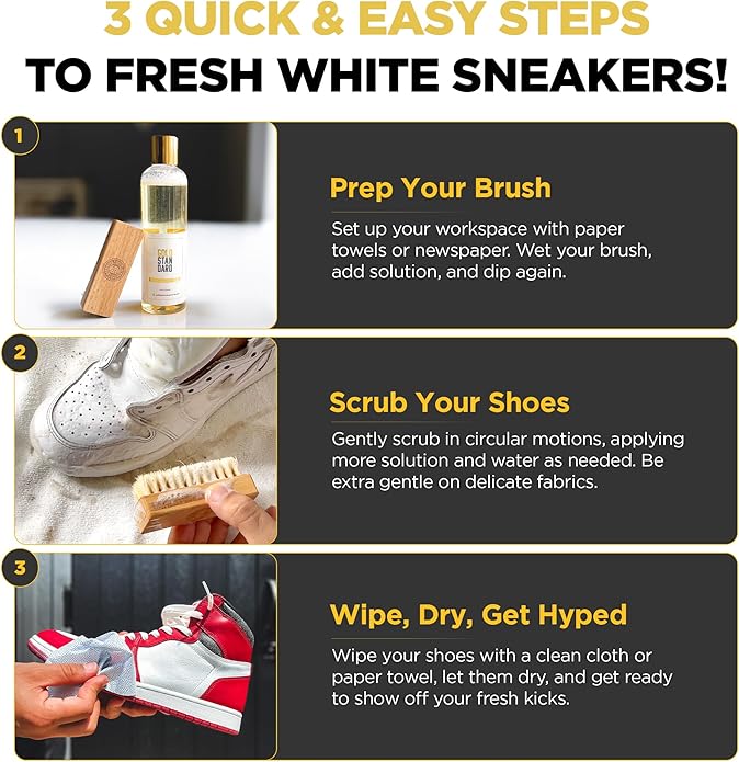 Gold Standard Premium Shoe Cleaning Kit - Sneaker Cleaning Kit for Tennis, Leather, Canvas White Shoe Cleaner Sneakers Kit