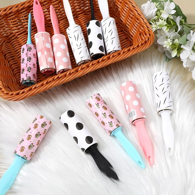 48 Pcs Bulk Mini Lint Roller for Pet Hair and Clothes Lint Roller Travel Size Removers Sticky Removing Tool for Travel, Gift Bags, Furniture, Car Seat