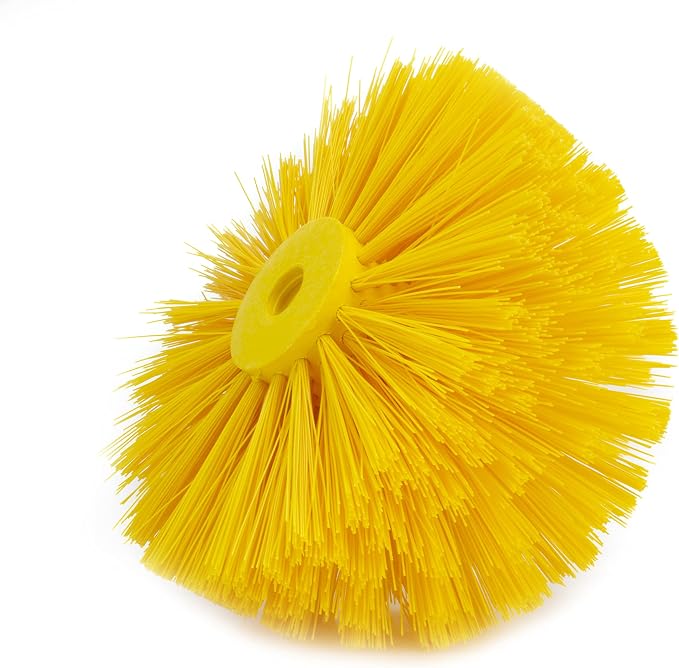 SPARTA Industrial Tank Brush Head Pipe Brush Head, Drain Brush with 3/4" Thread Hole (Handle Not Included) for Commercial Use, Plastic, 5.9 Inches, Yellow