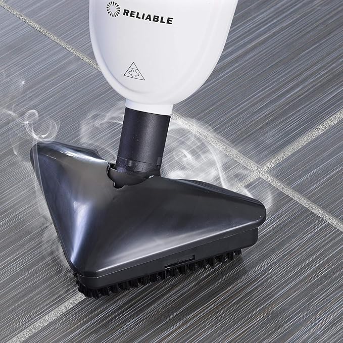 Reliable 300CU Steamboy Pro 3-in-1 Scrub and Steam floor mop with carpet glide - Electric steam scrubber, steam cleaner with 2 microfiber pads, for tile, grout, hardwood floors, 180-degree swivel head