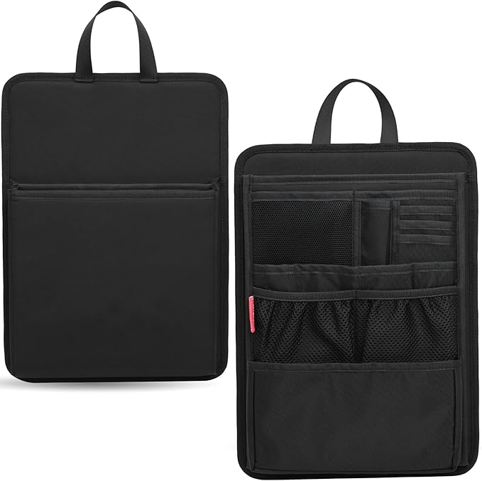 Slim Rugged Backpack Organizer Insert for Business Casual Men Women -13 Pockets,Padded Nylon,Max 14'' laptop - Black