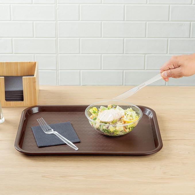 Restaurantware Moderna 7.3 Inch Disposable Knives 250 Recyclable Plastic Knives - Crack-Resistant For All Types Of Meals Clear Plastic Cutlery