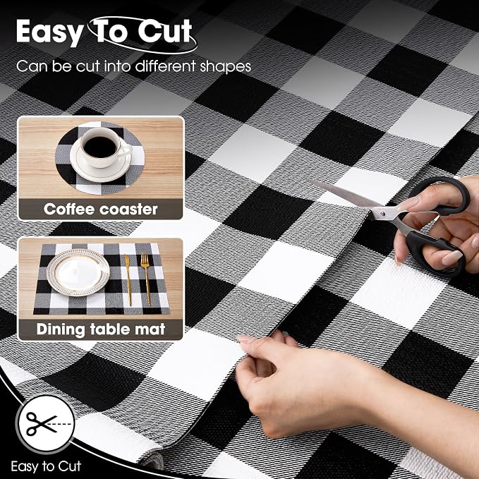 Drawer and Shelf Liner, Non-Slip Kitchen Cabinet Liners Non-Adhesive Thick Strong Grip Waterproof Washable Mats Protect Dresser Shelves Cupboard Bathroom Cabinets, Buffalo Plaid, 12 in X 30 FT