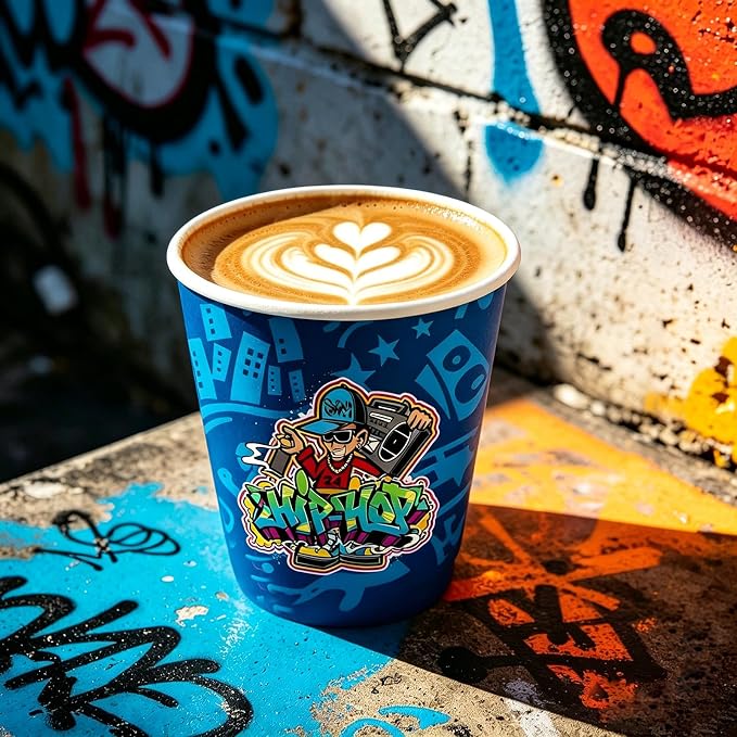 50Pcs Boxing Themed Party Paper Cups Disposable 9oz Paper Cups for for Sports Supplies Decorations Drinking for Birthday Party Favors (50, hiphop)