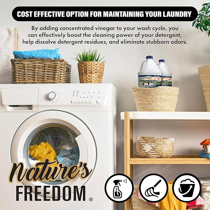 Nature's Freedom 45% High Strength Vinegar with Funnel, 2 Gallons