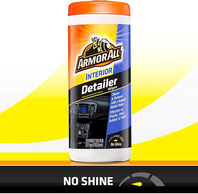 Armor All Car Protectant Wipes, Car Interior Cleaning Wipes for Cars, Trucks & Motorcycles, 25 Count Each, 150 Wipes Total (Pack of 6)